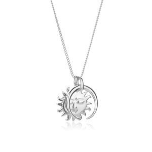 Sun and moon pendant necklace